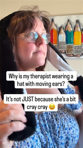 Yes, I’m wearing a hat with moving ears. Yes, I’m a little unhinged. And YES, it works better than years of talk therapy. Your body doesn’t store trauma in words - it stores it in sensations, tension, and that pit in your stomach when someone gets too close. EMDR somatic work parts work = finally releasing what’s been stuck in your nervous system (not just your mind). Talk therapy has its place, but if you’ve been talking about it for months and still can’t accept a hug without wanting to bolt?