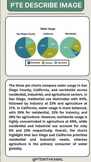 PTE Describe Image | Pie Chart Sample Answer 2025 | PTE Speaking Practice #shorts