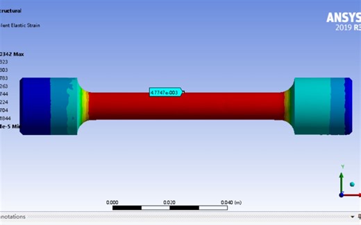 ANSYS金属拉伸塑性应变仿真
