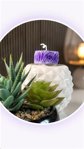 DIY Floral Candle | Beautiful Rose Candle Art 🕯️ #love #diy