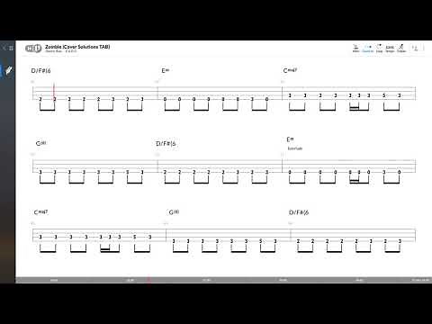 The Cranberries - Zombie (BASS TAB PLAY ALONG)