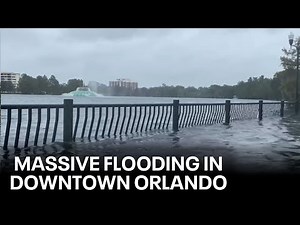 Hurricane Ian flooding causes Orlando's Lake Eola to overflow