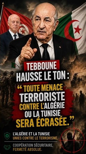 🇩🇿🇹🇳 Tebboune: "Any terrorist threat against Algeria or Tunisia will be crushed"