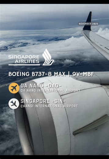 Singapore Airlines SQ171 B737-8 MAX 9V-MBF takeoff from Da Nang • DAD • Runway35R #SingaporeAirlines #SQ171 #Fragileflyer #fyp #aviation