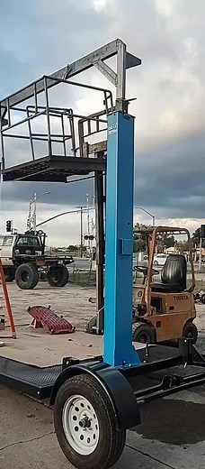 Industrial Forklift with Metal Scaffold Setup