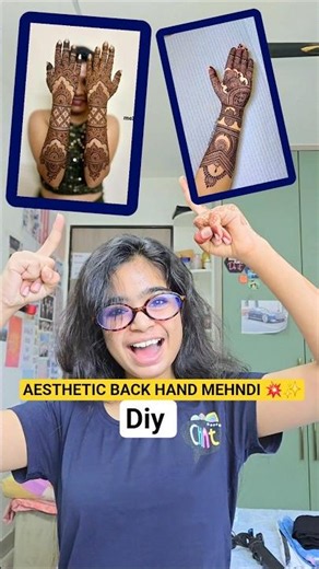 AESTHETIC BACK HAND MEHNDI 💥✨️#shorts #minivlog #ashortaday #tranding #diy #nails #mehndi