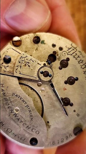 Antique Pocket Watch Movement Hampton Watch Co. Dueber