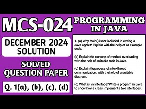 P1- Q. 1(a), (b), (c), (d) | MCS 024 Dec 2024 | MCS 024 Solved Question Paper | Mcs24 Important