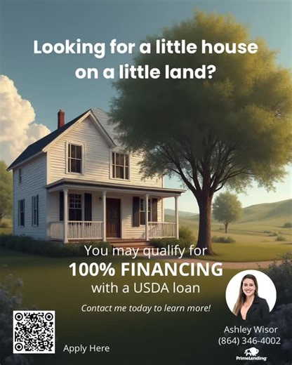 Did you know you can buy a house with as little as $0 down with a USDA loan? USDA loans are designed to help low to moderate income individuals purchase homes in eligible rural areas. Comment info to learn more. Want to see what you qualify for? Start your application here: https://lo.primelending.com/ashley.wisor/ | Ashley Wisor - Loan Originator with PrimeLending