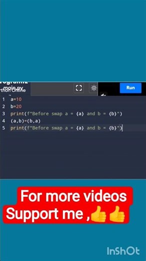 Swapping of two variables without using the temp variable #coding
