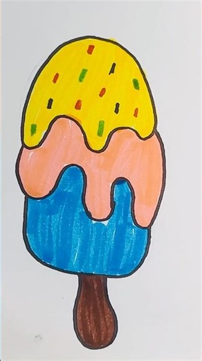 Easy icecream art ideas for kids | icecream drawing #shorts #trend #viral #art #shortsviral #craft