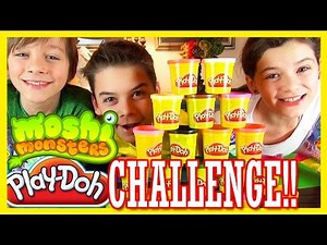 PLAY DOH MOSHI MONSTER CHALLENGE! | BLIND BAG OPENING! | KITTIESMAMA