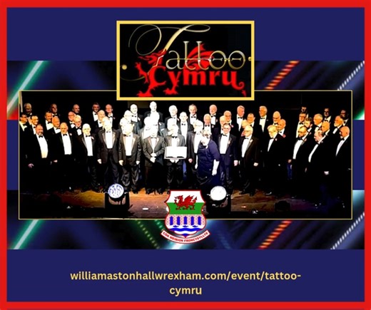 The Fron Male Voice Choir is once again honoured to be performing at the second Tattoo Cymru event at William Aston Hall, Wrexham THIS SATURDAY - 4th October 2025. As we mark one of the last Second World War Anniversaries, Tattoo Cymru returns to William Aston Hall for one night only. The show will once again feature: - The Massed Bands - Fron Male Voice Choir - The Pipes and Drums - Dazzling Displays of Precision Drill - Corps of Drums - Traditional Irish and Welsh dancing All culminating in a 