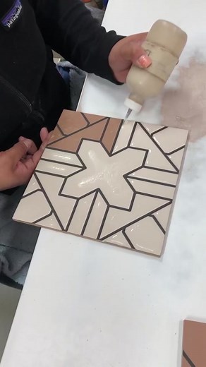 Our handpainting tile video are always so... #oddlysatisfying #fireclaytile #painting #art #architecture #design