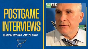 Craig Berube discusses the two reviewed goals and Robert Thomas’ injury in Thursday's postgame interviews. | St. Louis Blues