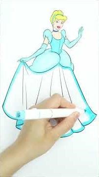 Cinderella Coloring with Bright Colors! 👑 Relaxing Kids Activity