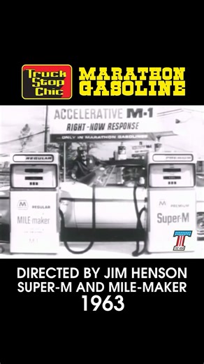 Truck Stop Chic on Instagram: "In 1963, Jim Henson created a commercial for Marathon Gasoline, showcasing his early puppetry work. Long before the Muppets became household names, Henson was experimenting with expressive, humorous characters to bring energy and personality to advertising. #jimhenson"