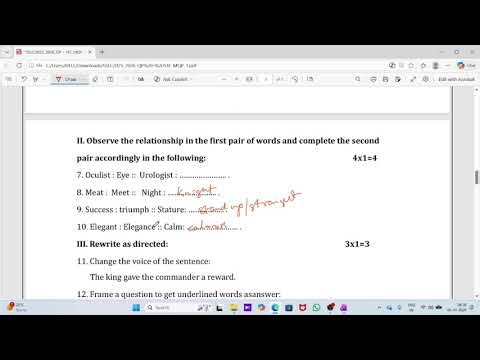 10th First Language English. Model Q.P.-1 2025-26 Solution