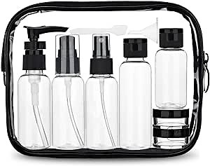 Travel Size Bottles Containers for Toiletries with Toiletry Bag Kit for Liquids, Leak-Proof & TSA Approved Carry-on for Airplane - Women/Men