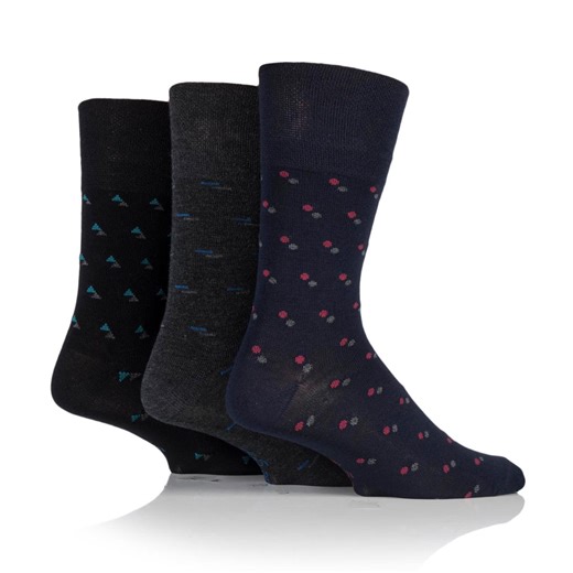 3 Pairs Men's Cotton Socks - Suit Black/Navy/Charcoal