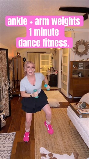 1-Minute Dance Workout With Weights 💃 Quick Mood Boost #dancefitness