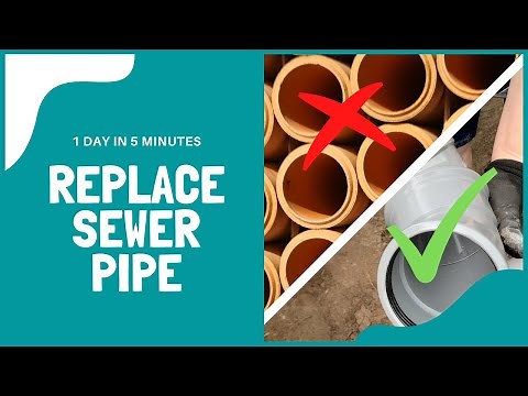 Replacing old clay Sewer Pipe for PVC // 1-day in 5 min