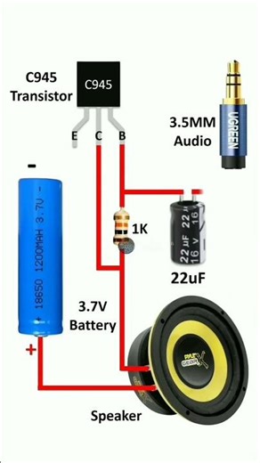 HOW TO MAKE USB RECHARGEABLE SPEAKER CIRCUIT 🤔🔥🔥⚡ #circuitmaker #lifestyle #3danimation #technology