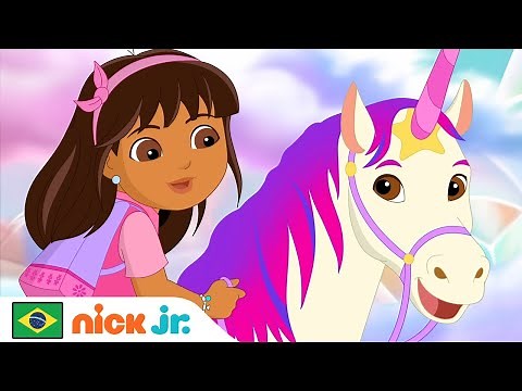 Dora e seus amigos: Na Cidade | A Aventura de Dora e o Unicórnio Arco-íris! | Nick Jr. em Português