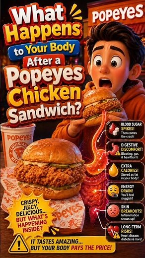 What Happens to Your Body After a Popeyes Chicken Sandwich? 🍗⚠ #PopeyesChickenSandwich