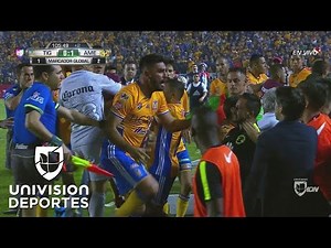 Patadas, puñetazos y empujones entre jugadores de Tigres y América