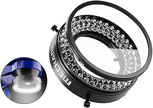 Microscope Ring Light Polarized Ring Lamp Adjustable 72 LED Ring Light Source Anti Glare Eliminates Reflection Illuminator for Stereo Microscope & Camera