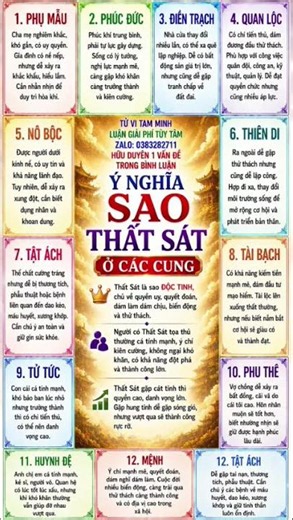 Ý Nghĩa Sao Thất Sát Ở 12 Cung | Góc Nhìn Tử Vi Đẩu Số #tuvi #thatsat