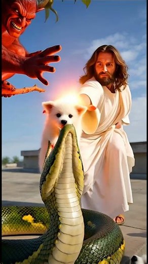 🐍 Aterrador Rescate de Cachorro 🐕 ¡Mira Cómo Jesús Salva al Día!. #jesus #salvacion