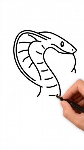 How to Draw a Realistic Cobra Snake 🐍✨ Easy Reptile Art Tutorial with Simple Steps #drawing #art