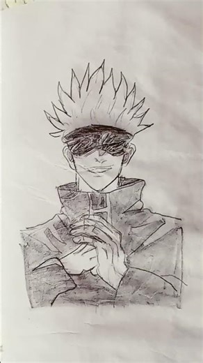 gojo drawing in angry