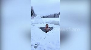 Meet the woman who has gone viral for jumping into lakes in a swimming costume in temperatures of -20°C