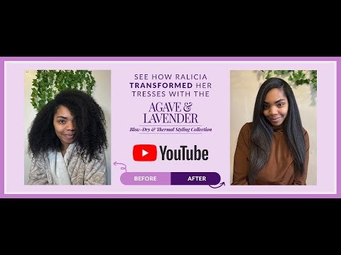 Safely Silk Press with Design Essentials Agave & Lavender Blow Dry & Thermal Styling Collection