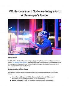 VR Hardware and Software Integration_ A Developer's Guide - SlideServe