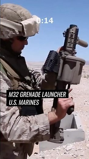 U.S. Marines Fire M32 Multiple Grenade Launcher in Action