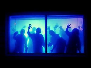 Zombies Behind the Blinds Spooky Fake Window Projector 4K Looping Backgrounds