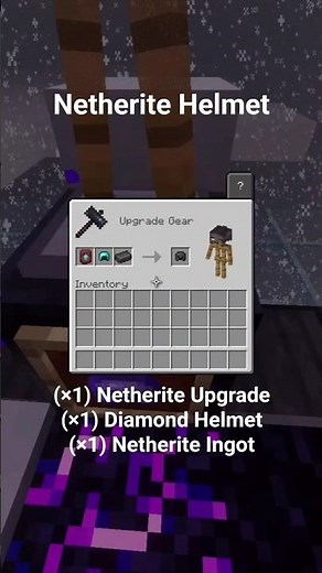 How to CRAFT NETHERITE HELMET! 🔥 Quick & Easy #Minecraft #Shorts