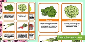 Fructe și legume de primăvară – Cartonașe informative