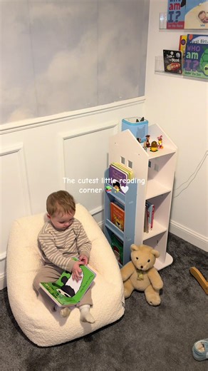 Rocking chair swapped for the bean bag 🥹🤍 #toddlerlife #beanbag #readingcorner #motherhood