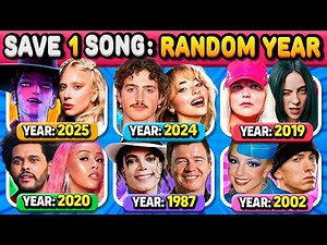 Save One Song: RANDOM YEAR (6 Songs Challenge) | Music Quiz 2025