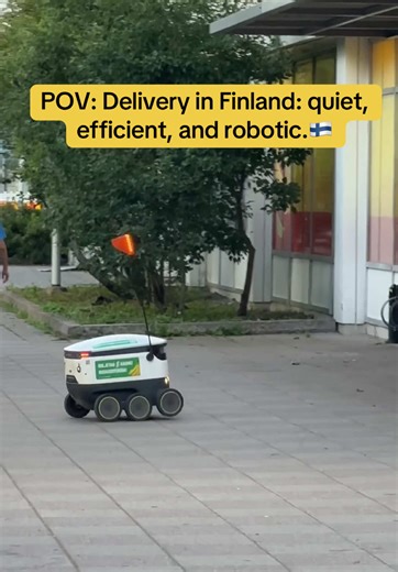 Delivery in Finland: quiet, efficient, and robotic.🇫🇮 #finland #suomitiktok #delivery #cute #amazing