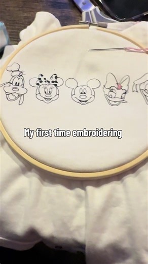 Decided to learn how to embroider and make my nephew a onsie #embroidery #disneycharacters
