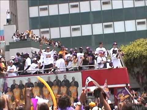 Basketball Championship Lakers Parade in Los Angeles 2000