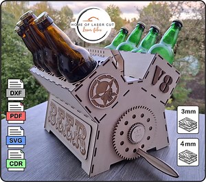 V8 Engine Beer Bottle Holder Laser Cut File (3mm & 4mm) - Etsy