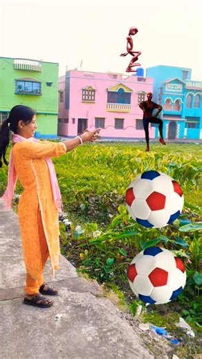 football to Dame tu cosita Alien, spiderman, gorilla & girl dance - vfx magic video