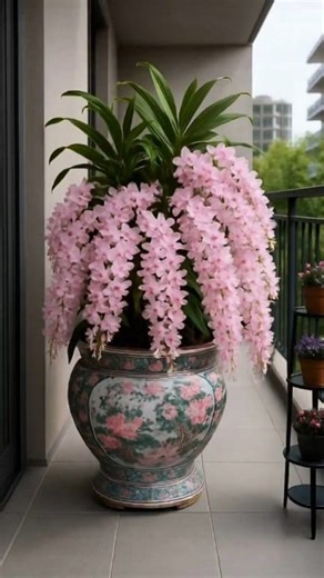 My pink orchids just spilled a cotton-candy avalanche all over the balcony—who ordered the sugar rush? #fblifestyle | Flower lovers